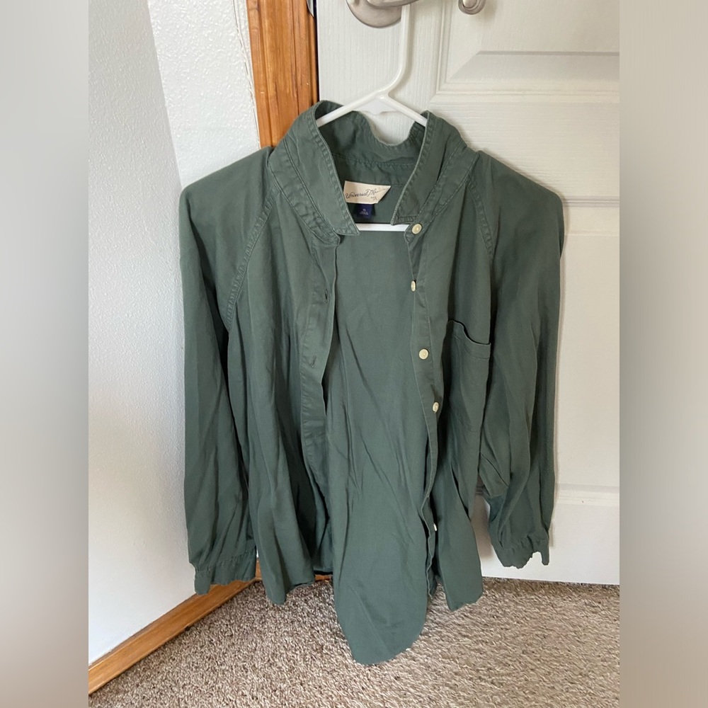 Green button up